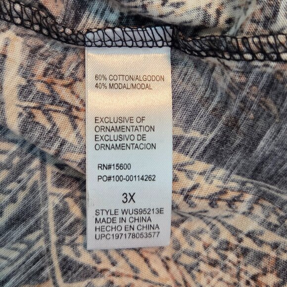 NWT - Democracy Short Sleeve Top, 3X, Black/tan/warm caramel brown - Picture 11 of 12